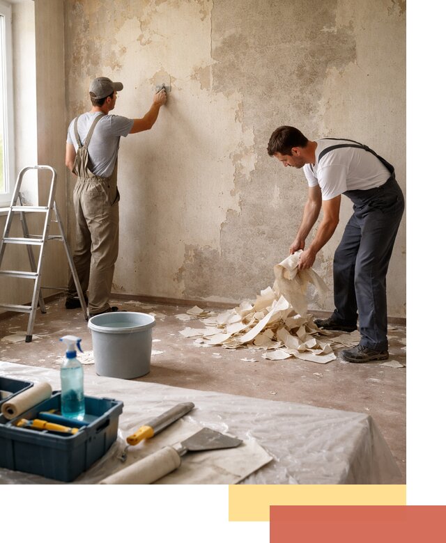 Снятие старых обоев в Нефтекамске быстро и качественно