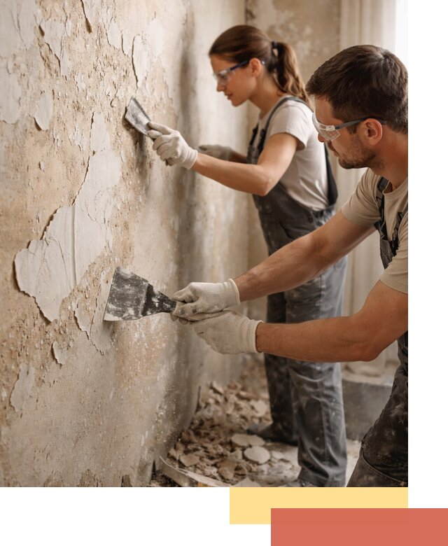 Снятие старой шпаклевки и подготовка поверхностей в Нефтекамске