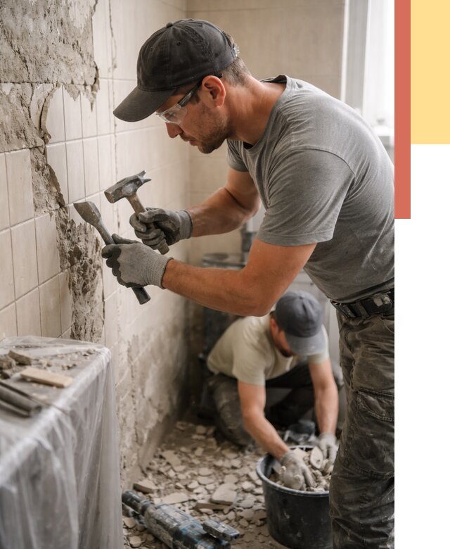 Демонтаж плитки со стен в Нефтекамске от 873 руб. — быстро и недорого | ОТДЕЛОЧНИК-Нтк