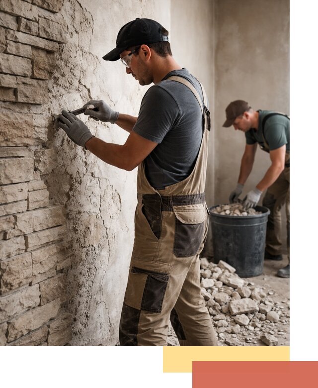 Демонтаж декоративного камня в Нефтекамске профессионально и безопасно