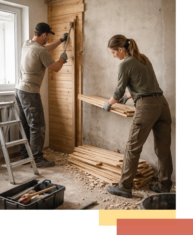 Демонтаж вагонки со стен в Нефтекамске — профессиональный демонтаж