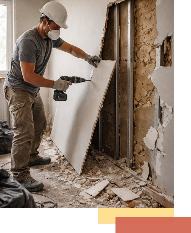 Демонтаж гипсокартона со стен в Нефтекамске качественно и быстро