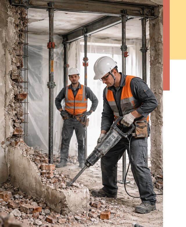 Снос несущих стен в Нефтекамске от 10525 руб. — демонтаж несущей стены под ключ | ОТДЕЛОЧНИК-Нтк