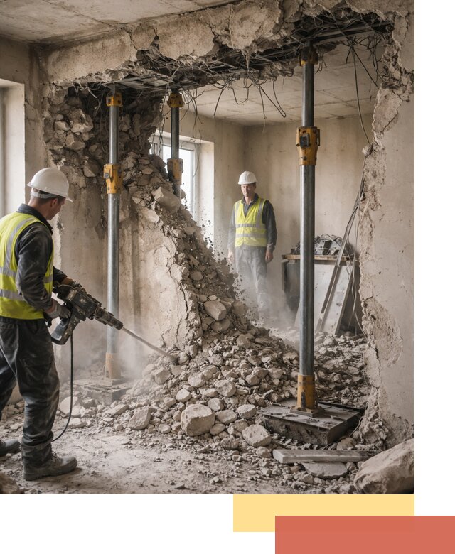 Снос несущих стен в Нефтекамске с гарантией безопасности и качества