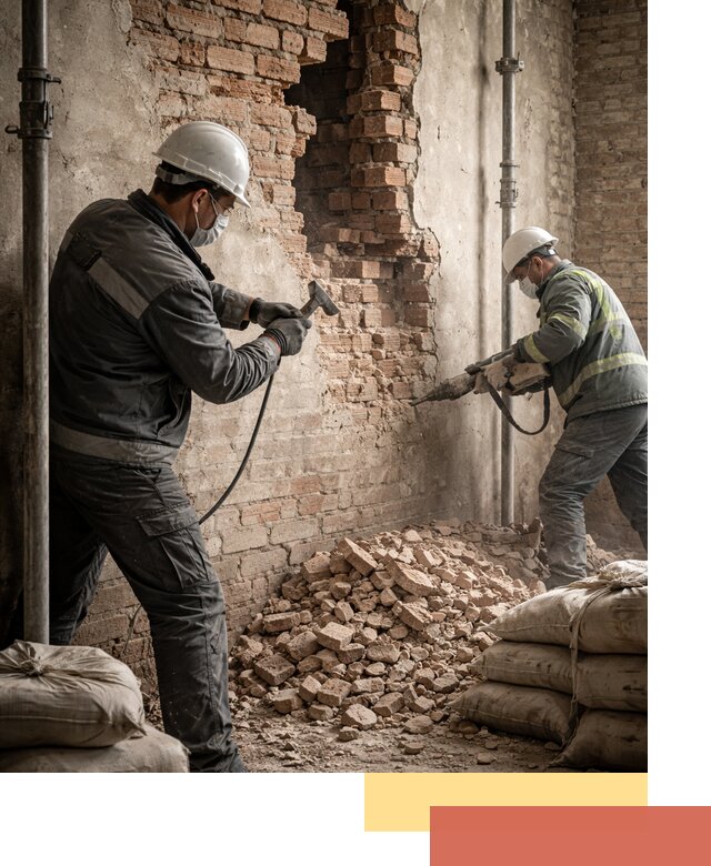 Демонтаж кирпичных стен в Нефтекамске быстро и безопасно