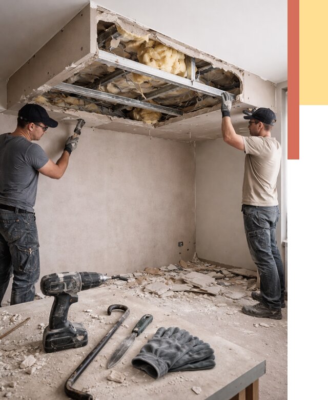 Демонтаж короба из гипсокартона в Нефтекамске от 1561 руб. — быстро и недорого | ОТДЕЛОЧНИК-Нтк