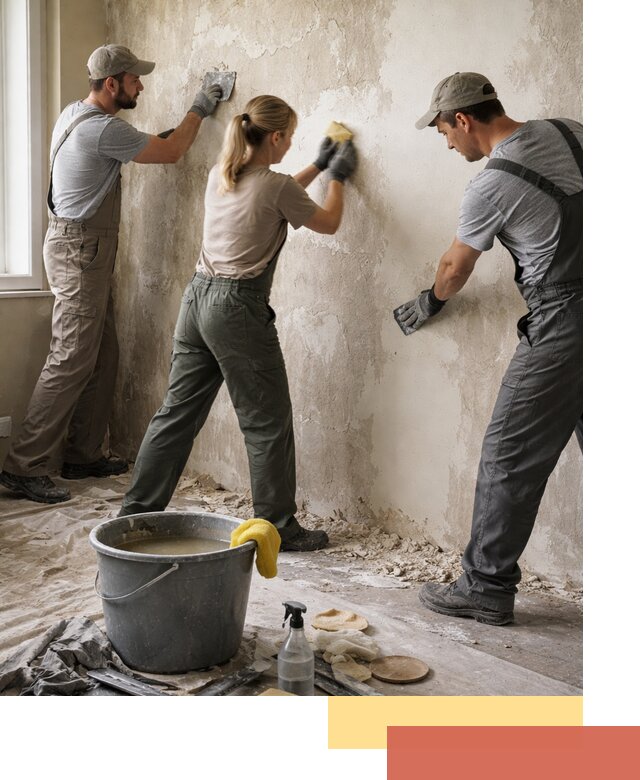 Очистка стен от клея и грунтовки в Нефтекамске качественно и быстро