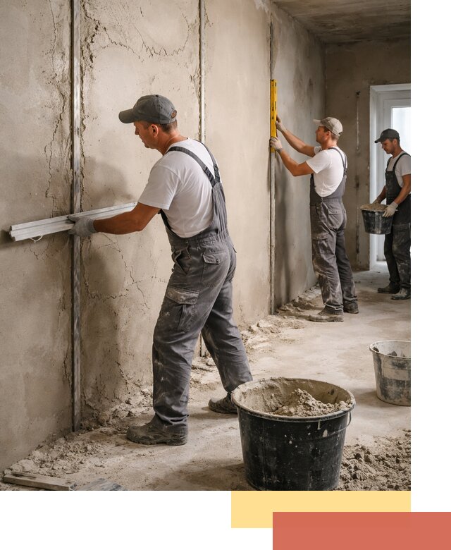 Штукатурка стен по маякам в Нефтекамске — точная и ровная поверхность