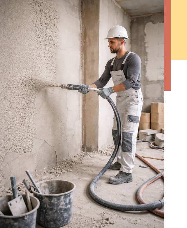 Машинная штукатурка стен в Нефтекамске под ключ от 6674 руб./м2 | ОТДЕЛОЧНИК-Нтк