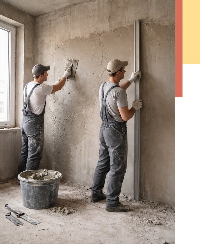 Штукатурка бетонных стен в Нефтекамске от 4621 руб/м² — качественно и быстро | ОТДЕЛОЧНИК-Нтк