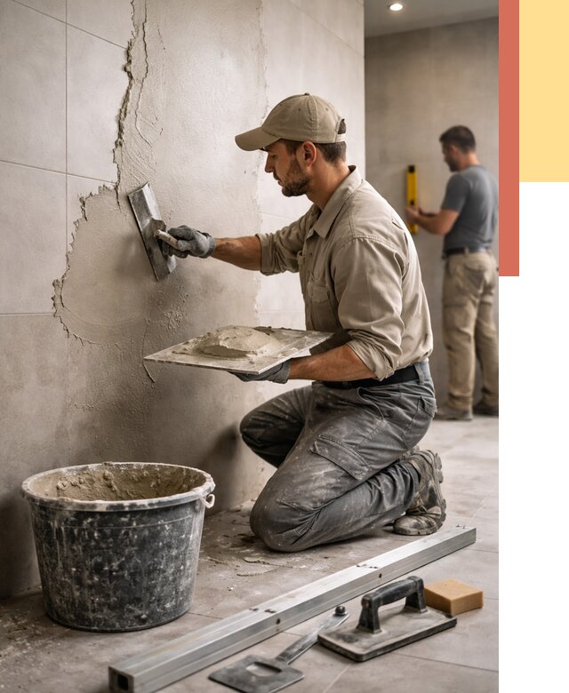 Штукатурка стен в ванной в Нефтекамске от 4621 руб./м² — выравнивание под ключ | ОТДЕЛОЧНИК-Нтк