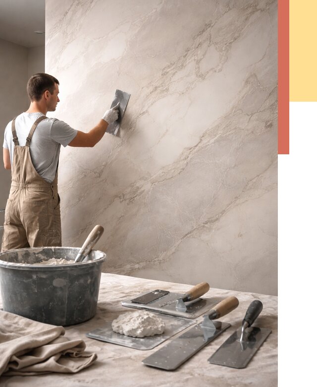 Декоративная штукатурка под мрамор в Нефтекамске от 2875 руб./м² — быстро и недорого | ОТДЕЛОЧНИК-Нтк