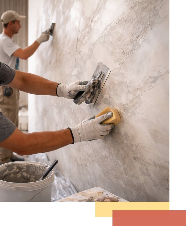 Декоративная штукатурка под мрамор в Нефтекамске для стен и потолков