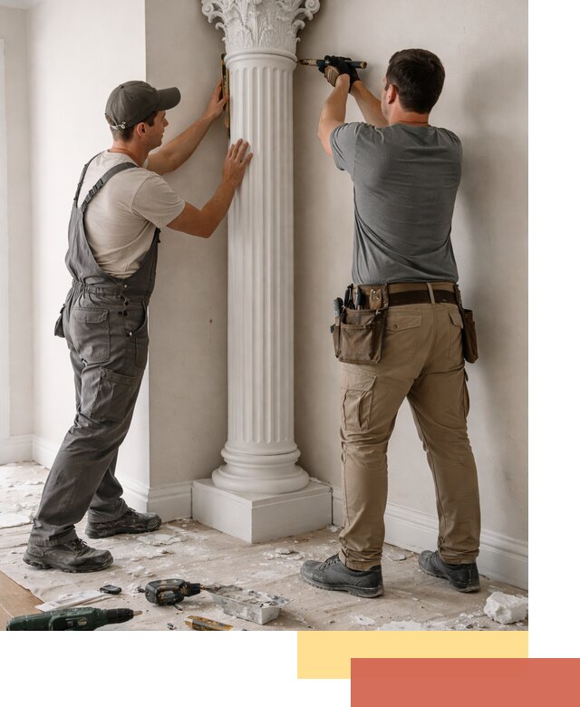 Установка декоративных колонн в Нефтекамске под ключ