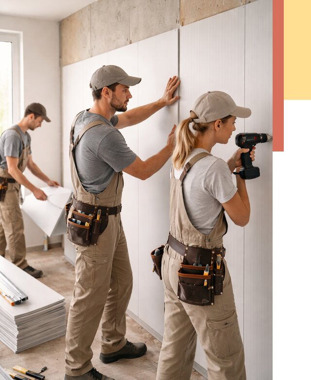 Монтаж ПВХ панелей на стены в Нефтекамске от 462 руб/м2 — быстро и недорого | ОТДЕЛОЧНИК-Нтк