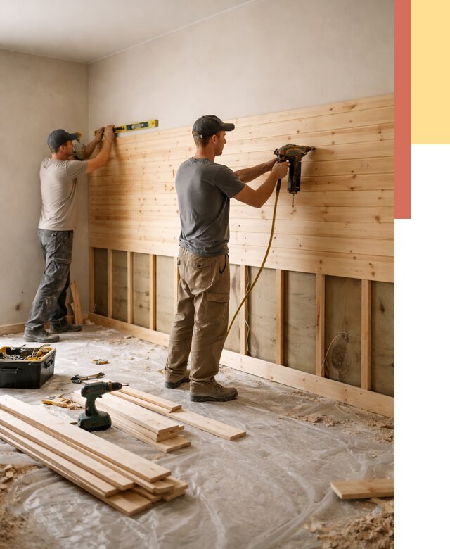 Монтаж деревянной вагонки на стены в Нефтекамске от 7701 руб. | Услуги монтажа вагонки | ОТДЕЛОЧНИК-Нтк