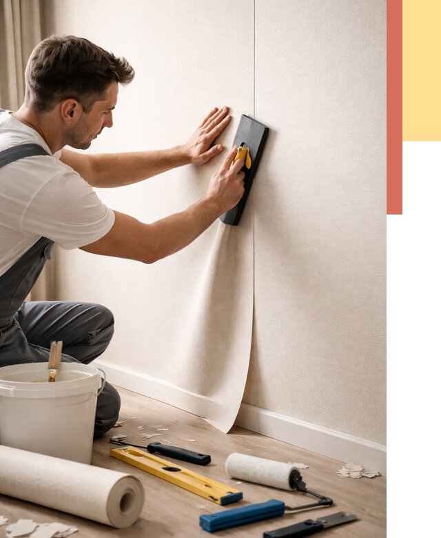 Поклейка виниловых обоев в Нефтекамске от 4621 руб. | Быстро и недорого — ОТДЕЛОЧНИК-Нтк