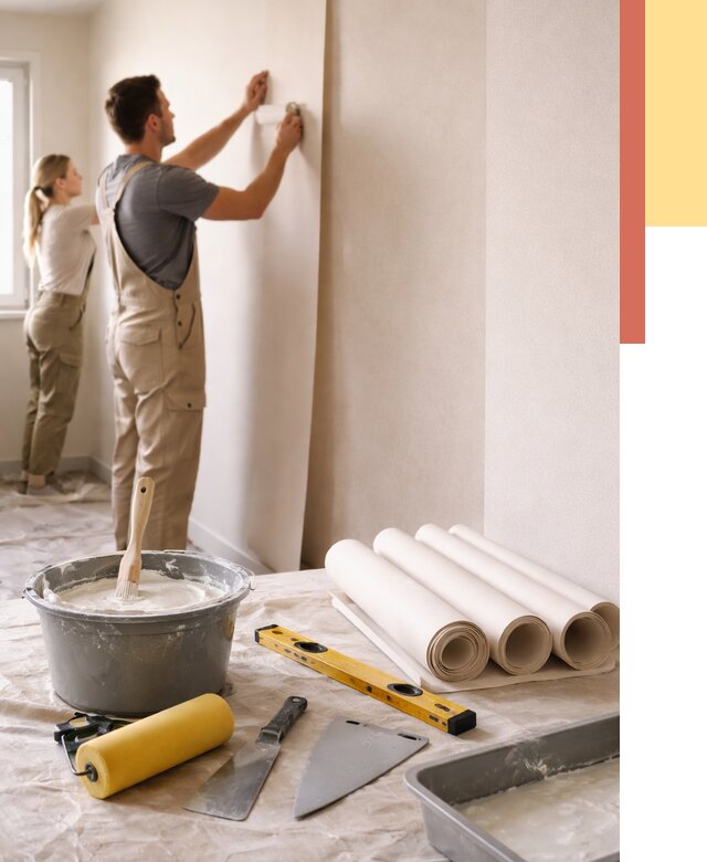 Поклейка бумажных обоев в Нефтекамске от 5647 руб./м2 — быстро и недорого | ОТДЕЛОЧНИК-Нтк