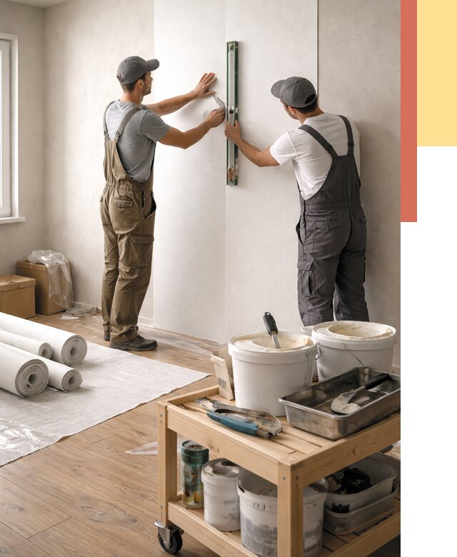 Поклейка стеклообоев в Нефтекамске от 6674 руб. за м2 — быстро и недорого | ОТДЕЛОЧНИК-Нтк