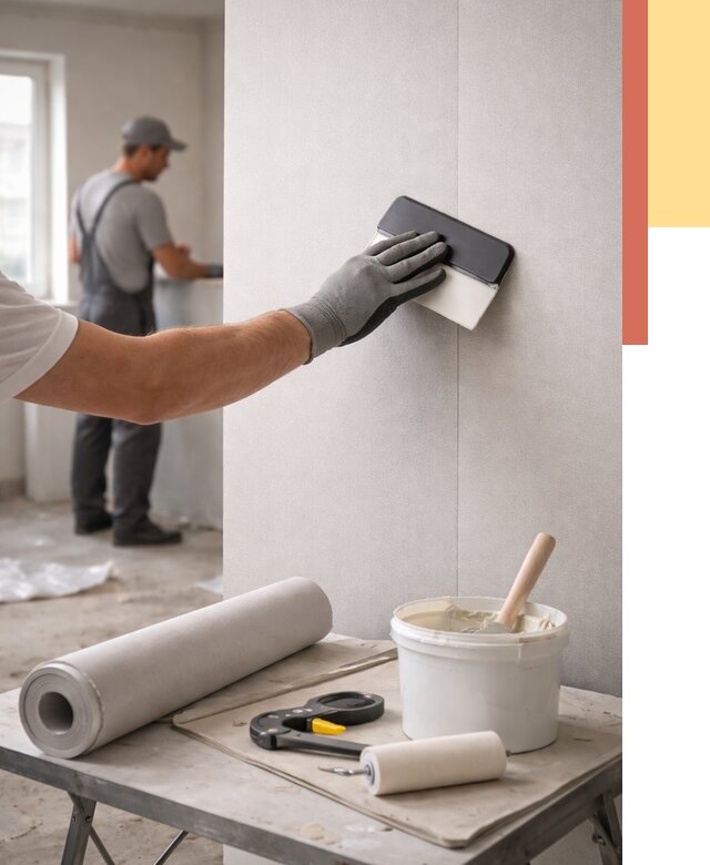 Поклейка обоев под покраску в Нефтекамске от 3594 руб. за м2 | ОТДЕЛОЧНИК-Нтк