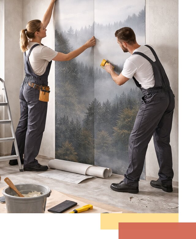 Поклейка фотообоев профессионально в Нефтекамске под ключ