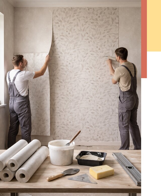 Поклейка обоев с подбором рисунка в Нефтекамске от 3594 руб. | ОТДЕЛОЧНИК-Нтк - быстро и недорого