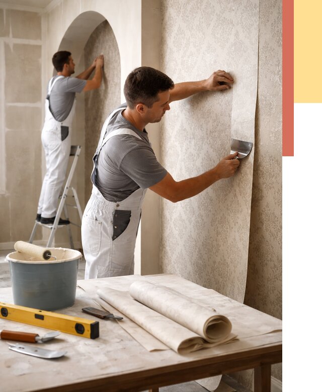 Поклейка обоев на сложные стены в Нефтекамске от 2875 руб. под ключ | ОТДЕЛОЧНИК-Нтк