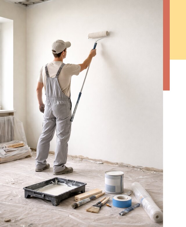 Покраска стен водоэмульсионной краской в Нефтекамске от 462 руб. за м² | ОТДЕЛОЧНИК-Нтк