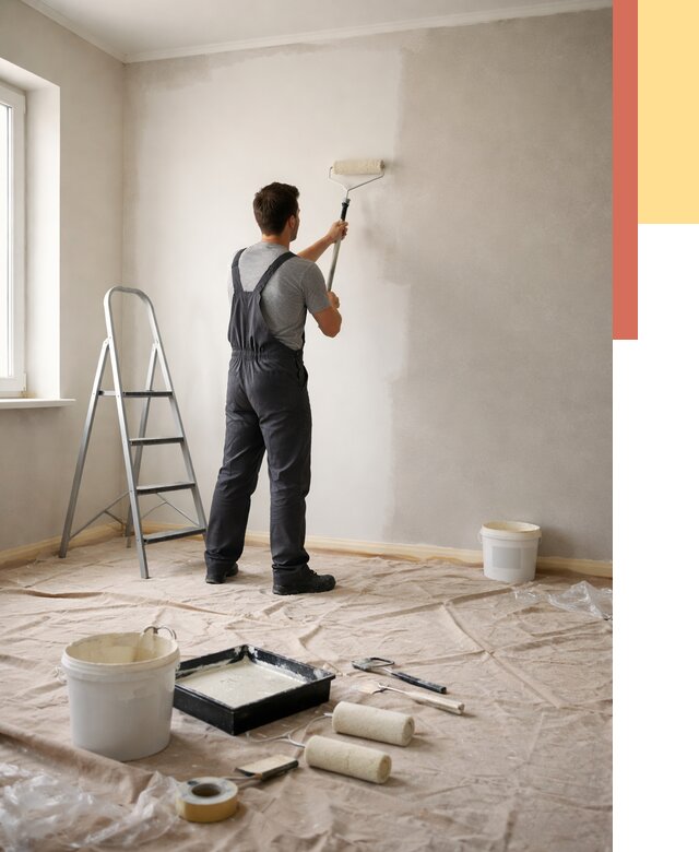 Покраска стен моющейся краской в Нефтекамске от 359 руб./м² — быстро и недорого | ОТДЕЛОЧНИК-Нтк