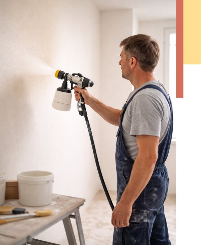 Покраска стен краскопультом в Нефтекамске от 7701 руб. — механизированная покраска | ОТДЕЛОЧНИК-Нтк