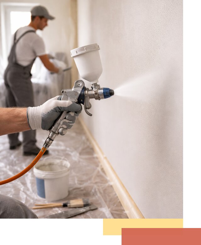 Покраска стен краскопультом в Нефтекамске быстро и качественно