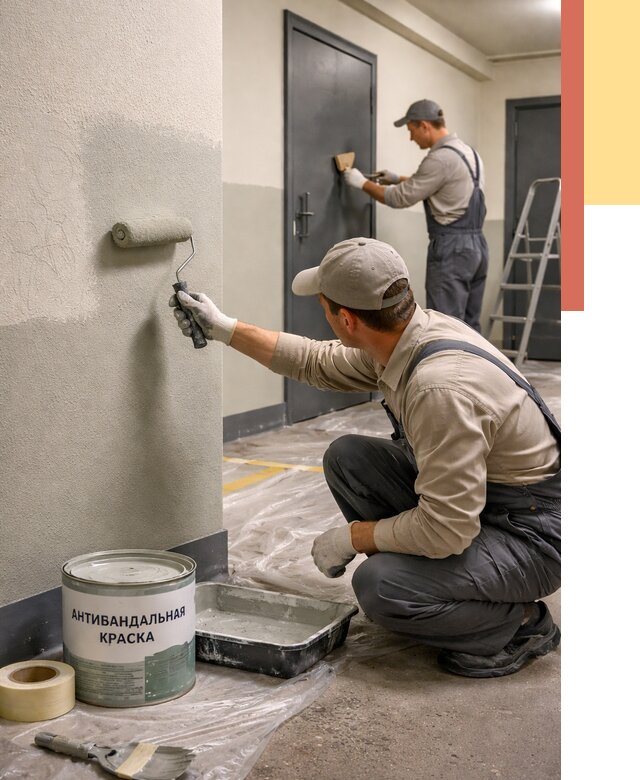 Покраска стен антивандальной краской в Нефтекамске от 4621 руб./м² под ключ | ОТДЕЛОЧНИК-Нтк