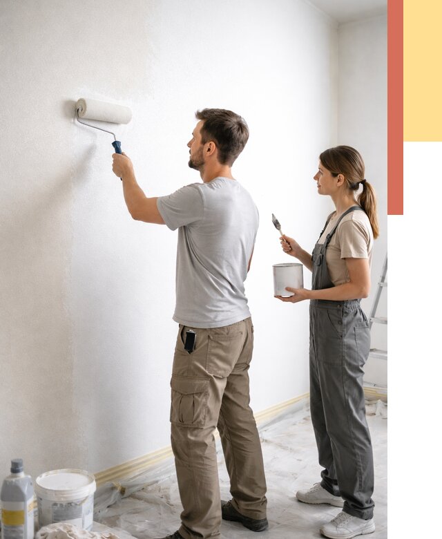 Окраска стен по стеклохолсту в Нефтекамске от 4621 руб/м² под ключ | ОТДЕЛОЧНИК-Нтк