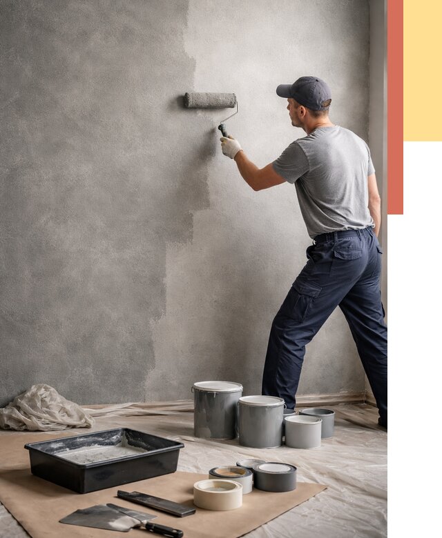 Покраска стен под бетон в Нефтекамске от 667 руб. за м2 — быстро и недорого | ОТДЕЛОЧНИК-Нтк