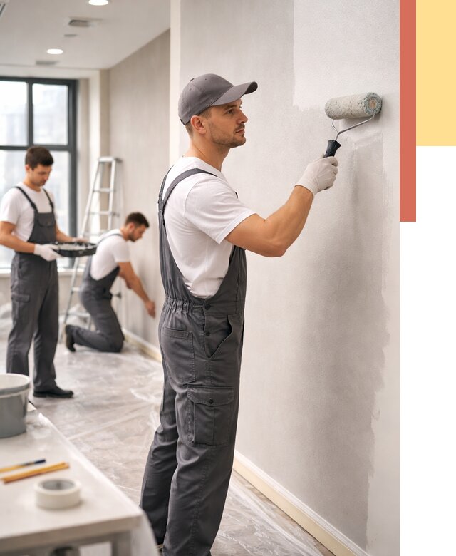 Покраска стен в офисе в Нефтекамске от 8728 руб. — быстро и недорого | ОТДЕЛОЧНИК-Нтк