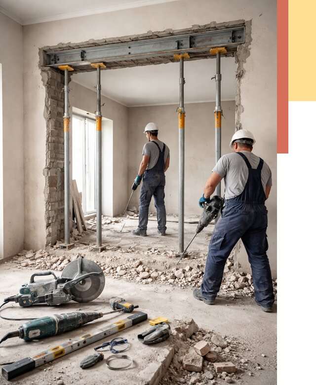 Прорезка проема в стене в Нефтекамске от 4621 руб. — быстро и недорого | ОТДЕЛОЧНИК-Нтк