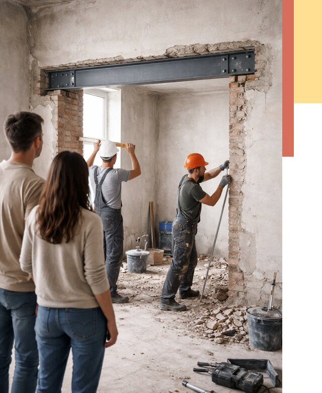 Усиление проема в стене в Нефтекамске от 9755 руб. — усиление дверного проема металлоконструкцией | ОТДЕЛОЧНИК-Нтк