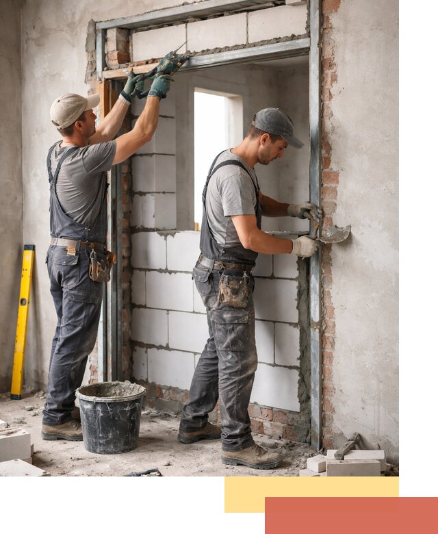 Закладка дверного проема под ключ в Нефтекамске: демонтаж, монтаж, отделка