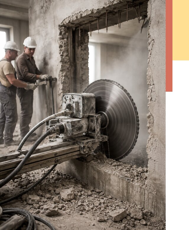 Алмазная резка проемов в Нефтекамске от 4621 руб. быстро и недорого | ОТДЕЛОЧНИК-Нтк