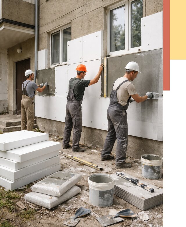 Утепление стен пенопластом в Нефтекамске от 1797 руб. — недорого и под ключ | ОТДЕЛОЧНИК-Нтк