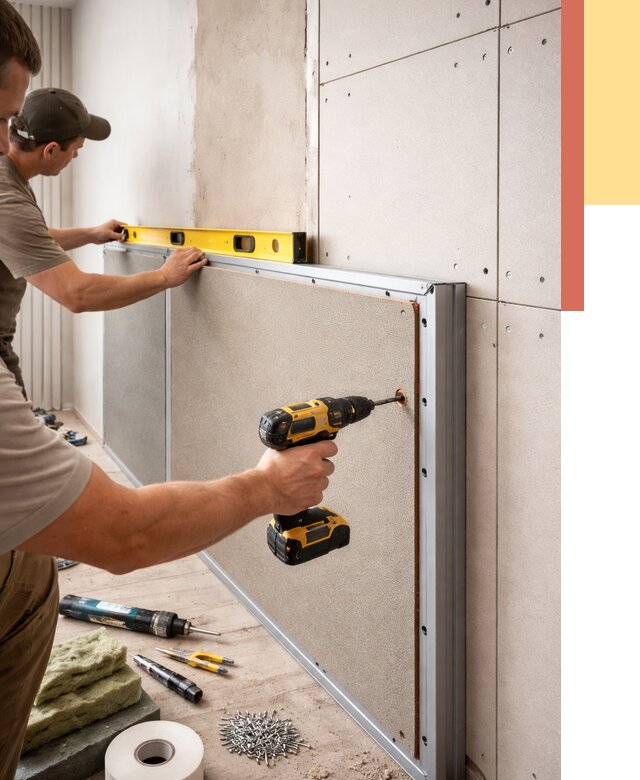 Шумоизоляция стен панелями ЗИПС в Нефтекамске от 2259 руб./м² под ключ | ОТДЕЛОЧНИК-Нтк