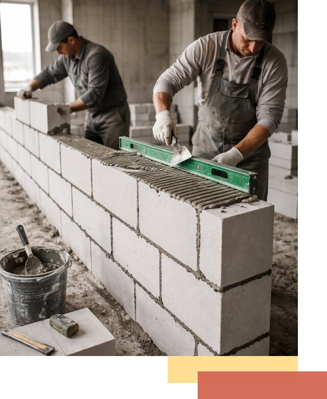 Кладка перегородок из газобетона в Нефтекамске быстро и качественно