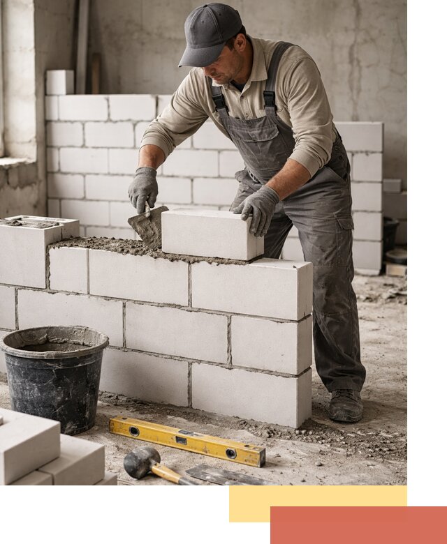 Кладка перегородок из силикатного блока в Нефтекамске