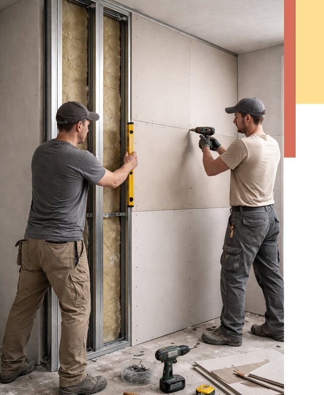 Монтаж двухслойной перегородки из гипсокартона в Нефтекамске от 1489 руб. | ОТДЕЛОЧНИК-Нтк