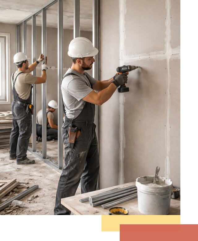 Перегородки из огнестойкого гипсокартона в Нефтекамске под ключ