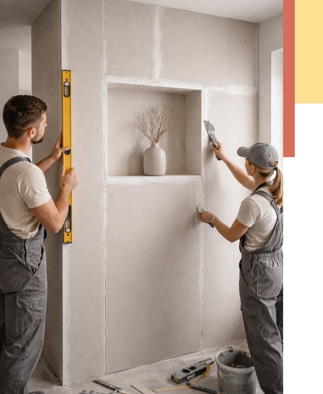 Перегородка из гипсокартона с нишей в Нефтекамске от 3337 руб. под ключ | ОТДЕЛОЧНИК-Нтк