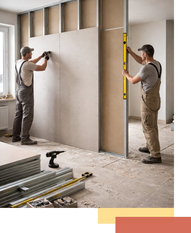 Зонирующая перегородка из гипсокартона под ключ в Нефтекамске