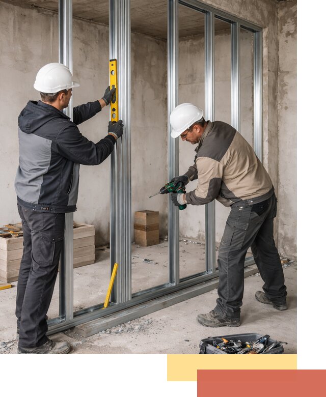 Монтаж каркаса перегородки из профиля в Нефтекамске