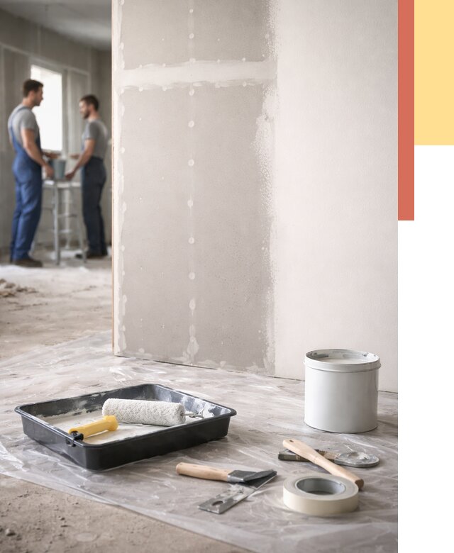 Покраска перегородок из гипсокартона в Нефтекамске от 4621 руб. под ключ | ОТДЕЛОЧНИК-Нтк