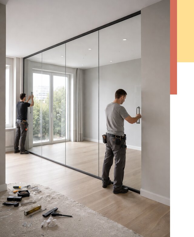 Изготовление стеклянных перегородок в Нефтекамске от 12681 руб. под ключ | ОТДЕЛОЧНИК-Нтк